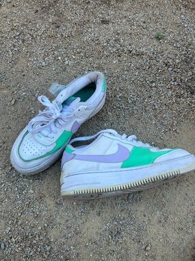 Nike Women’s Athletic Shoes in White, Mint Green, and Lavender
